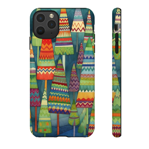 Knitted Christmas Trees - Impact Resistant Phone Case iPhone 11 Pro Max Glossy